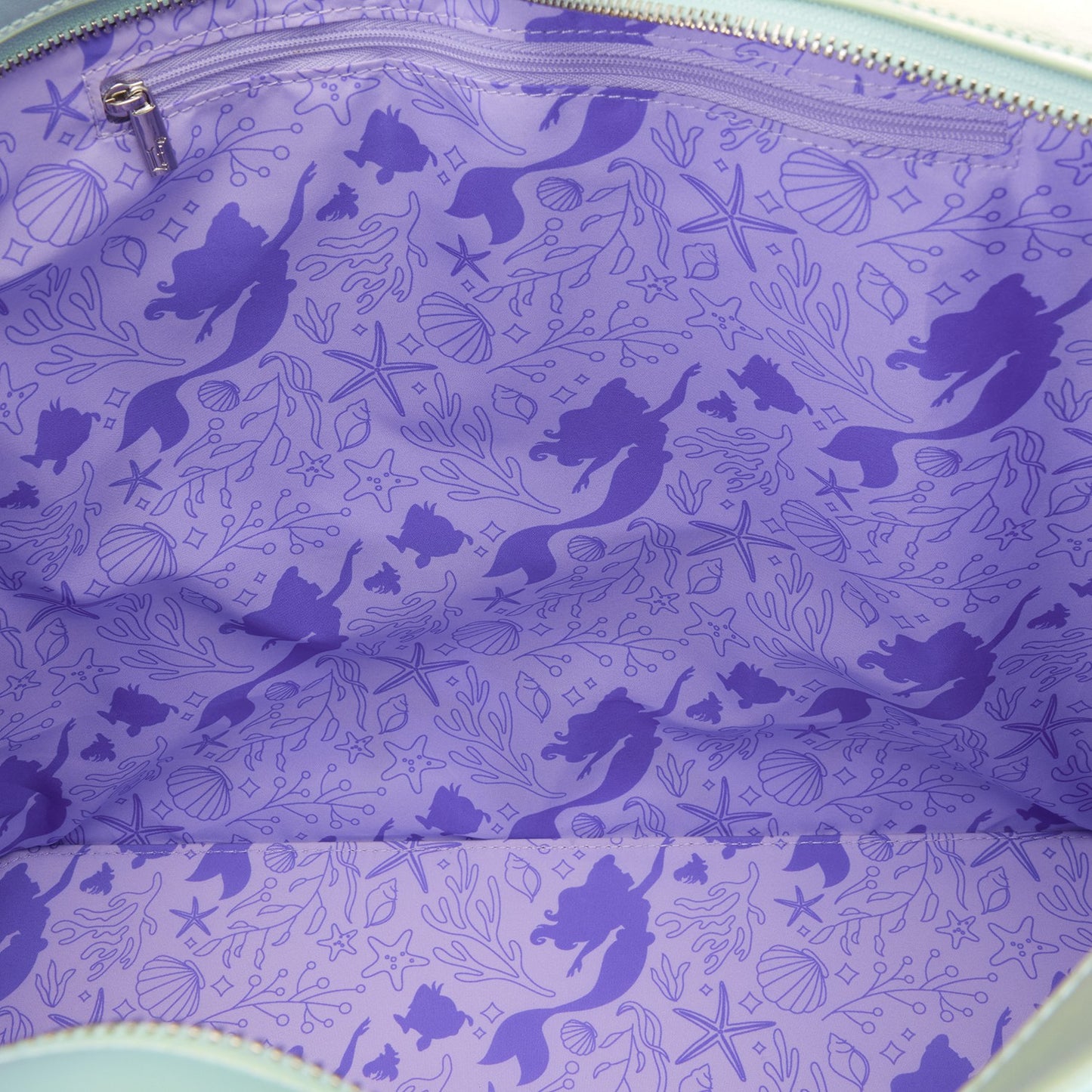 Loungefly The Little Mermaid Ariel, Flounder, & Sebastian Tote Crossbody Bag with Coin Bag