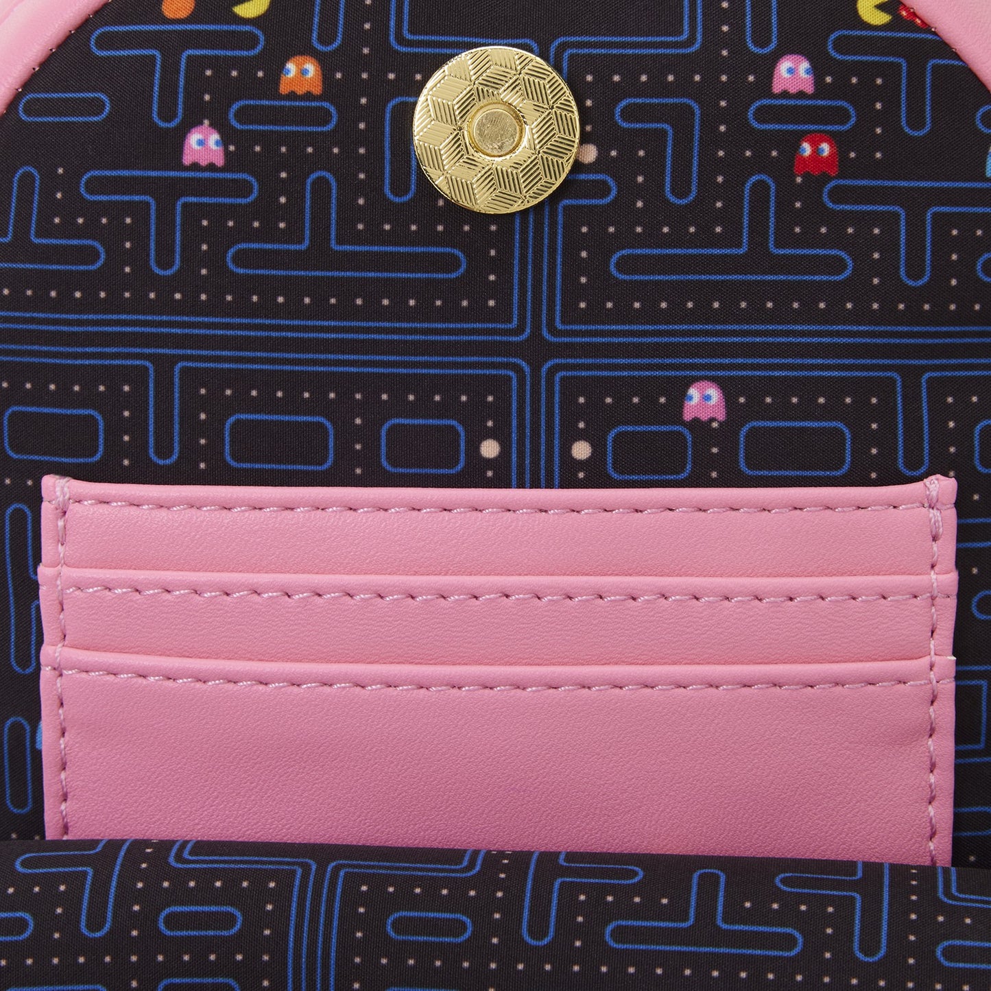 Loungefly PAC-MAN Pinky Ghost Glow Sling Crossbody Bag