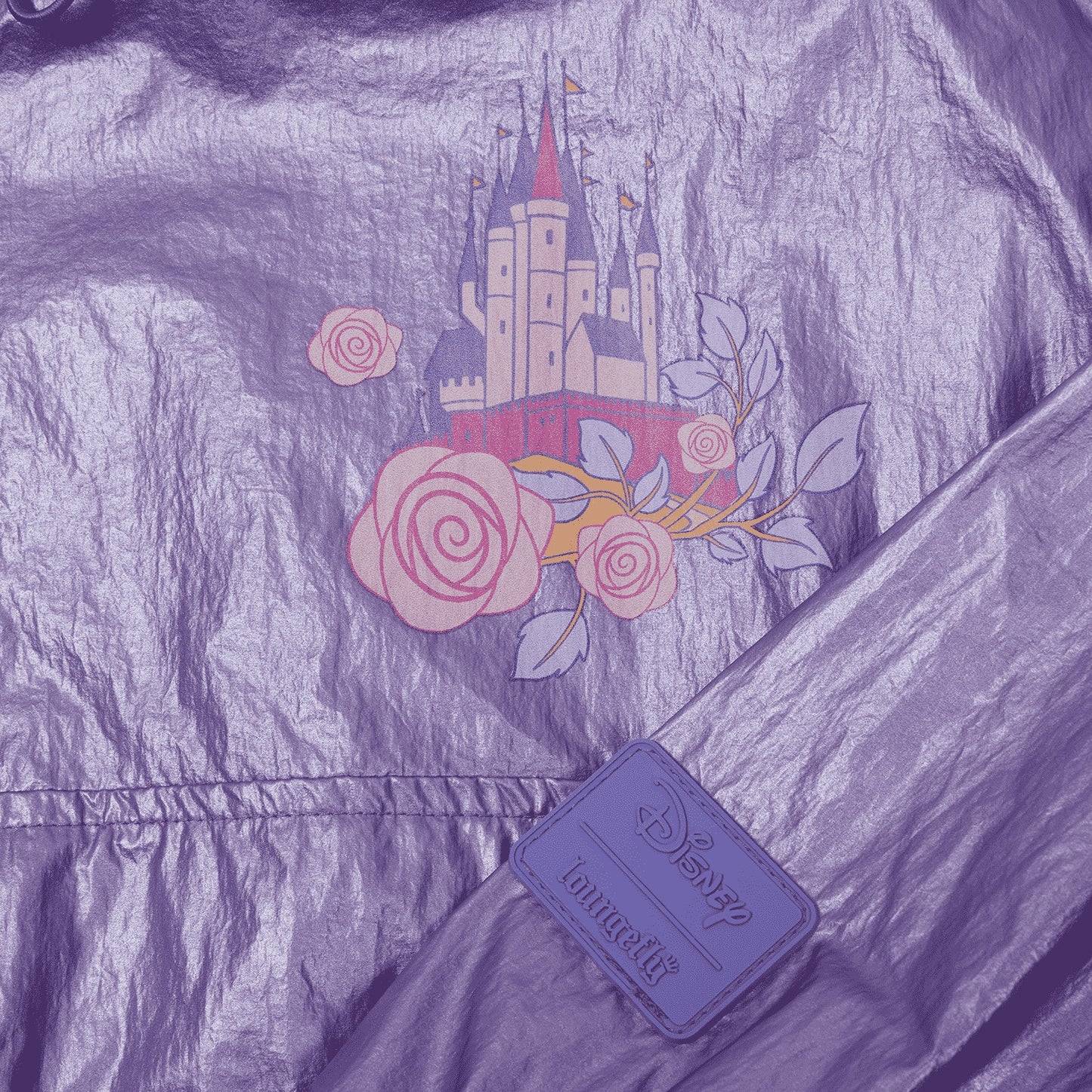 Loungefly Sleeping Beauty Princess Aurora & Prince Phillip Floral Half-Zip Unisex Windbreaker Jacket