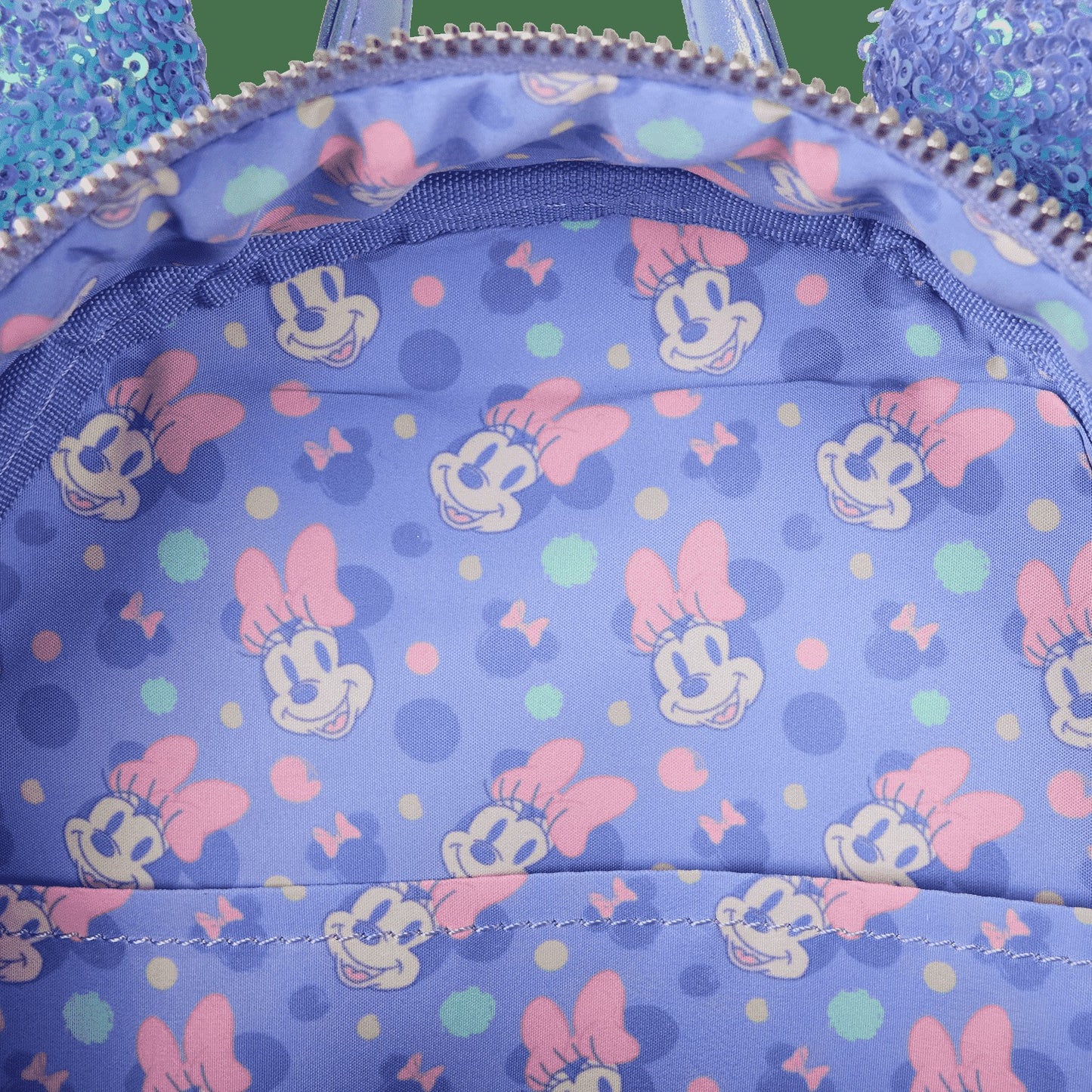 Loungefly Minnie Mouse Exclusive Iridescent All-Over Print Sequin Ear Mini Backpack