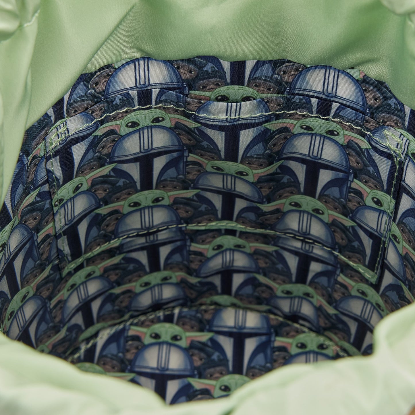 Loungefly The Mandalorian Grogu & Anzellan Drawstring Bucket Crossbody Bag with Coin Bag