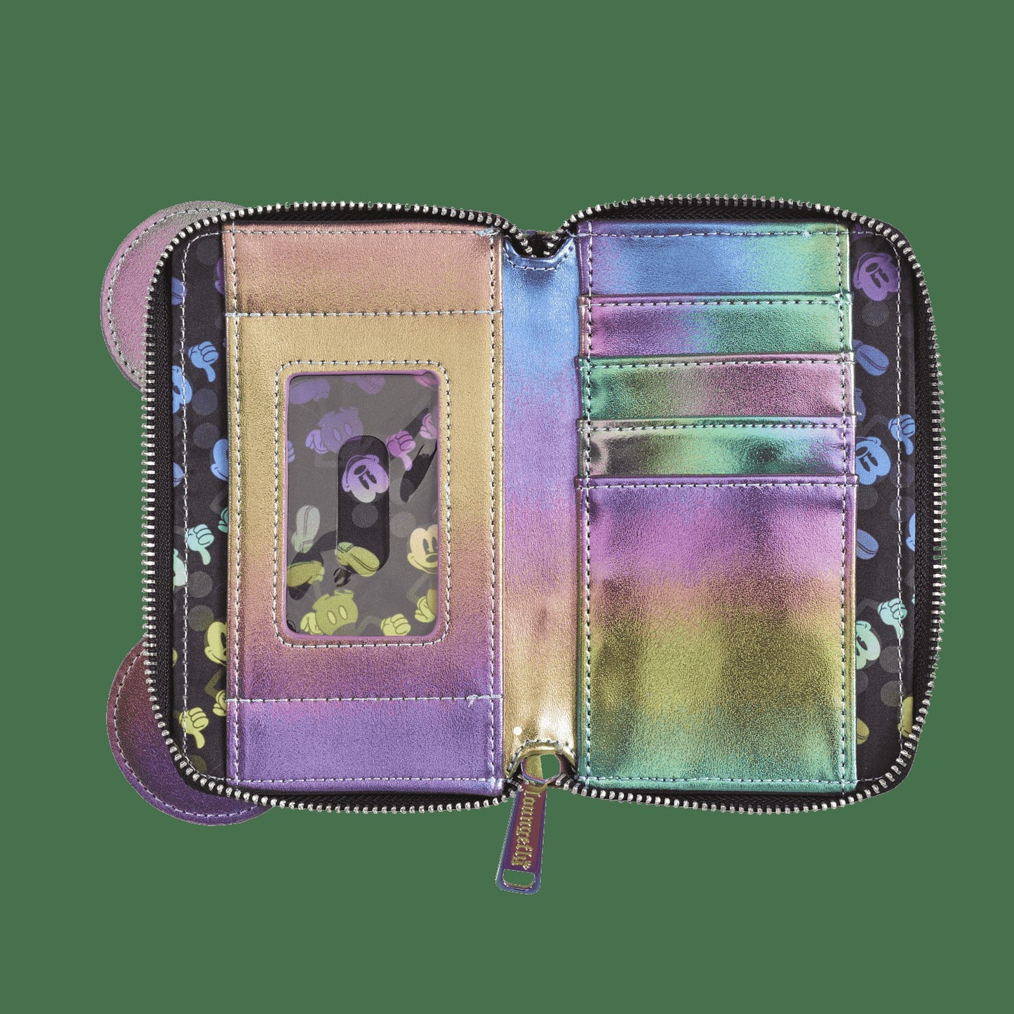 Loungefly Mickey Mouse Exclusive Oil Slick Iridescent Cosplay Zip Around Wallet