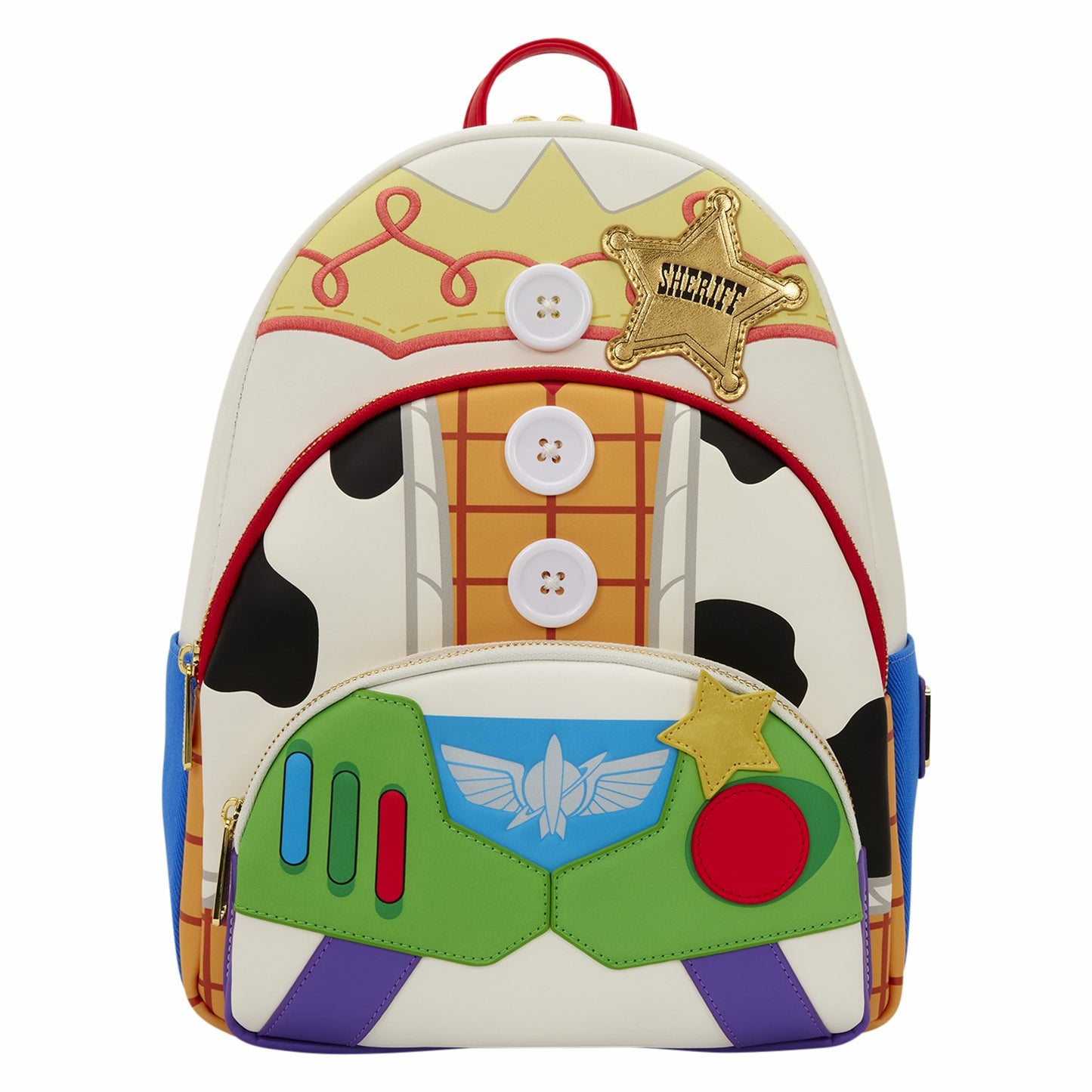 Loungefly Toy Story 5 Triple Pocket Jessie, Woody, & Buzz Midi Backpack