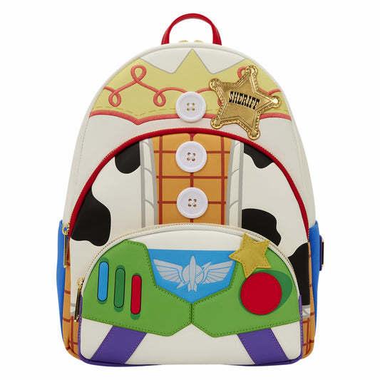 Loungefly Toy Story 5 Triple Pocket Jessie, Woody, & Buzz Midi Backpack