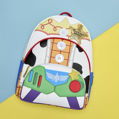 Loungefly Toy Story 5 Triple Pocket Jessie, Woody, & Buzz Midi Backpack