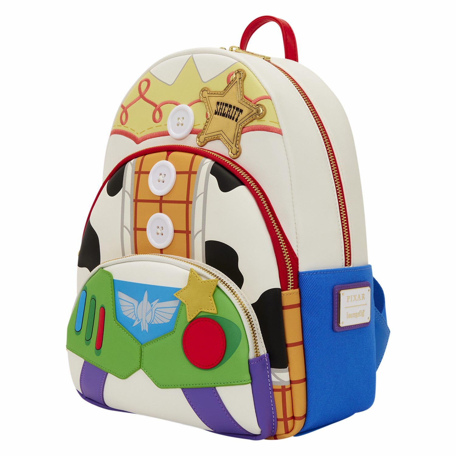 Loungefly Toy Story 5 Triple Pocket Jessie, Woody, & Buzz Midi Backpack