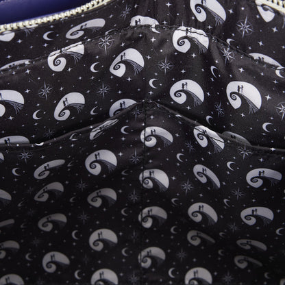 Loungefly The Nightmare Before Christmas Jack Skellington & Sally Night Sky Convertible Backpack and Tote Crossbody Bag