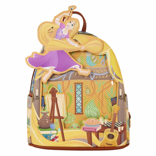 Loungefly Tangled Rapunzel Glow Pin Trader Mini Backpack
