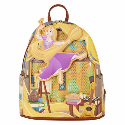 Loungefly Tangled Rapunzel Glow Pin Trader Mini Backpack