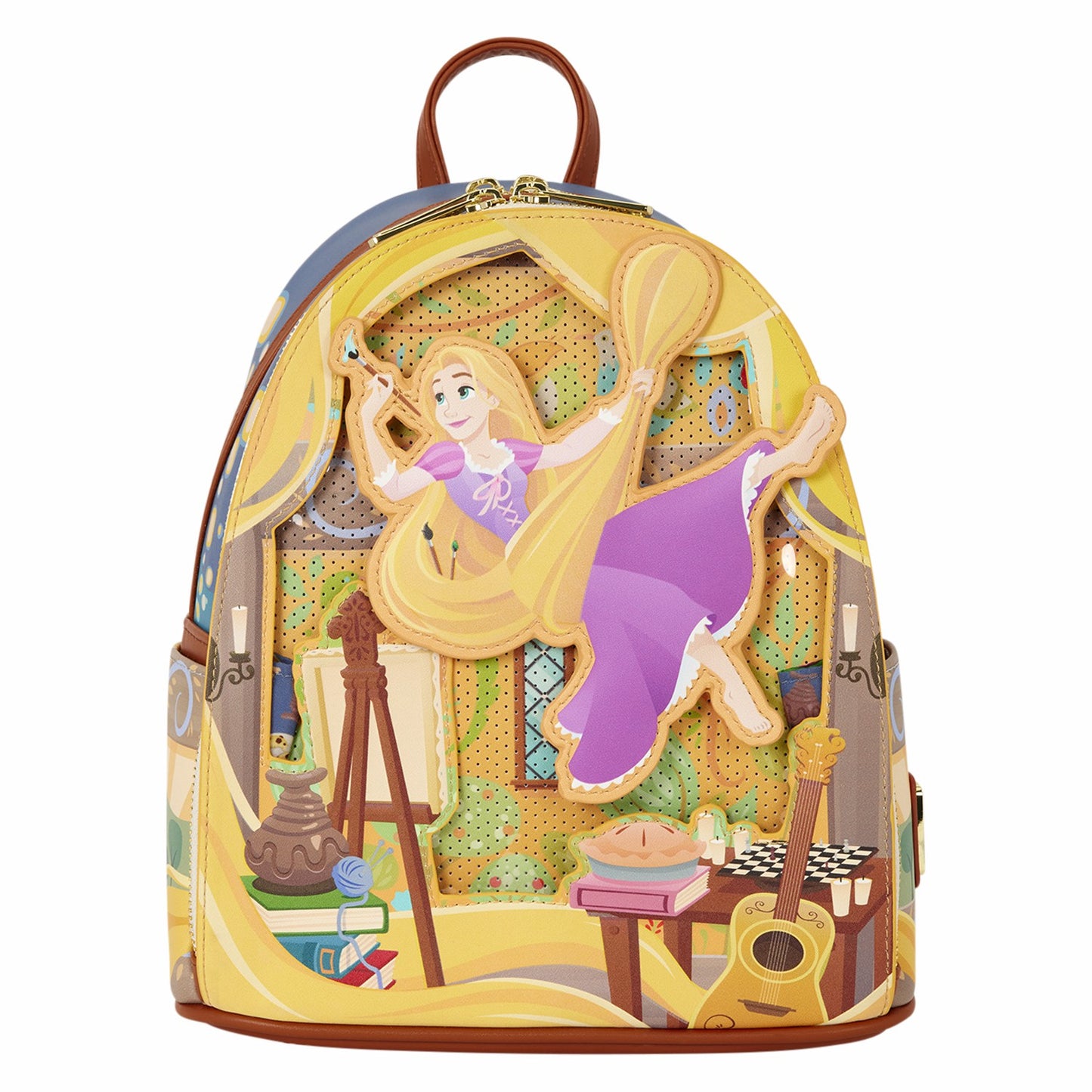 Loungefly Tangled Rapunzel Glow Pin Trader Mini Backpack