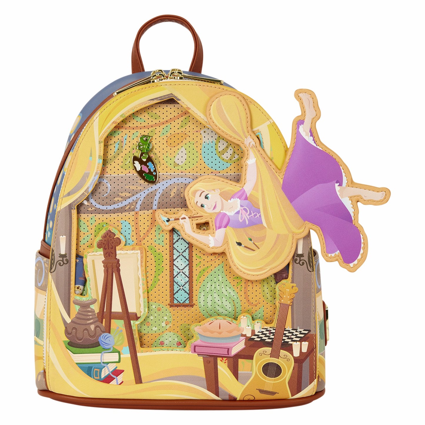 Loungefly Tangled Rapunzel Glow Pin Trader Mini Backpack