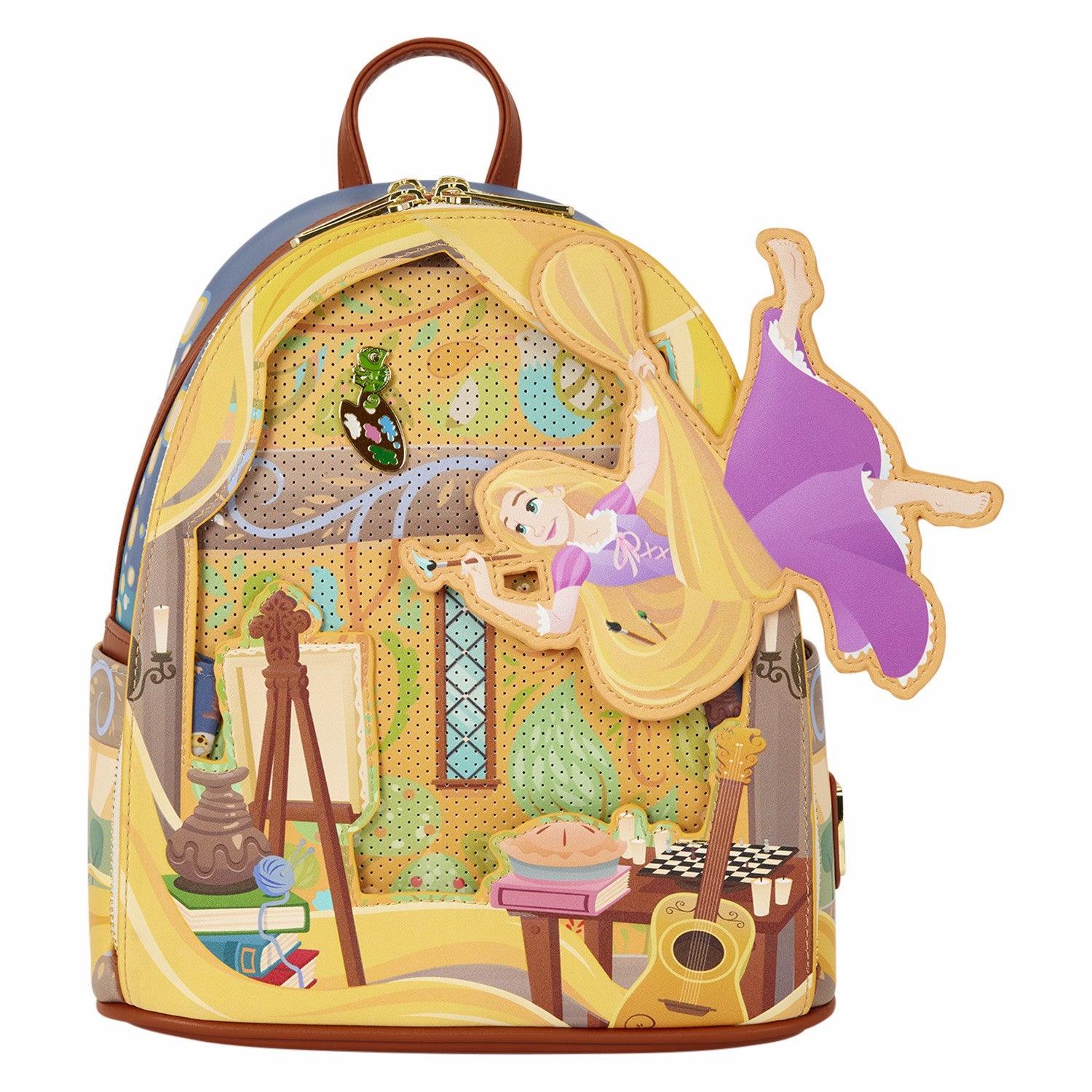 Loungefly Tangled Rapunzel Glow Pin Trader Mini Backpack