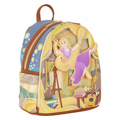 Loungefly Tangled Rapunzel Glow Pin Trader Mini Backpack