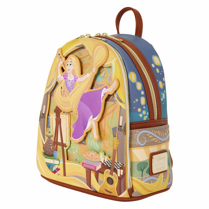 Loungefly Tangled Rapunzel Glow Pin Trader Mini Backpack