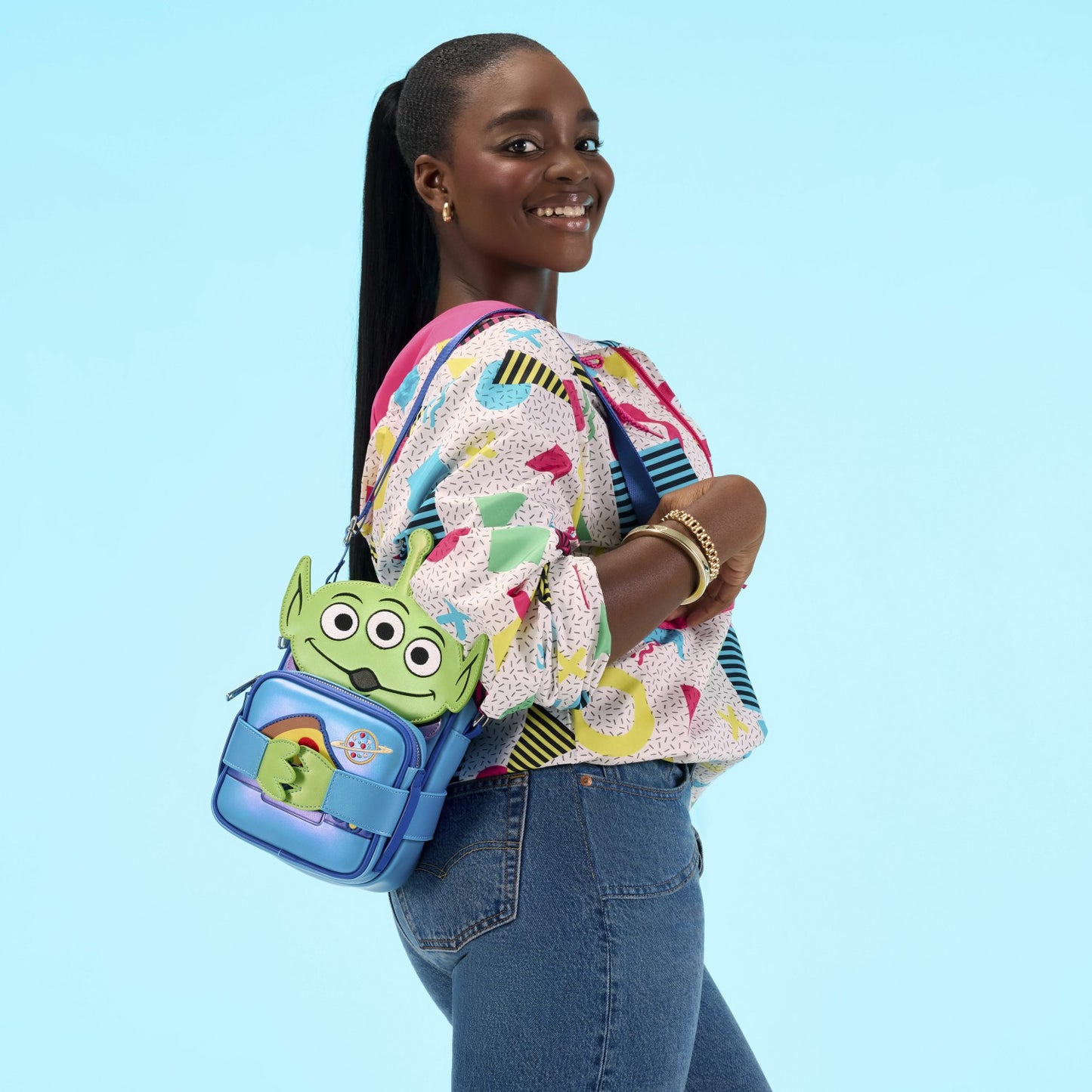 Loungefly Toy Story 30th Anniversary Aliens Crossbuddies® Cosplay Crossbody Bag with Coin Bag
