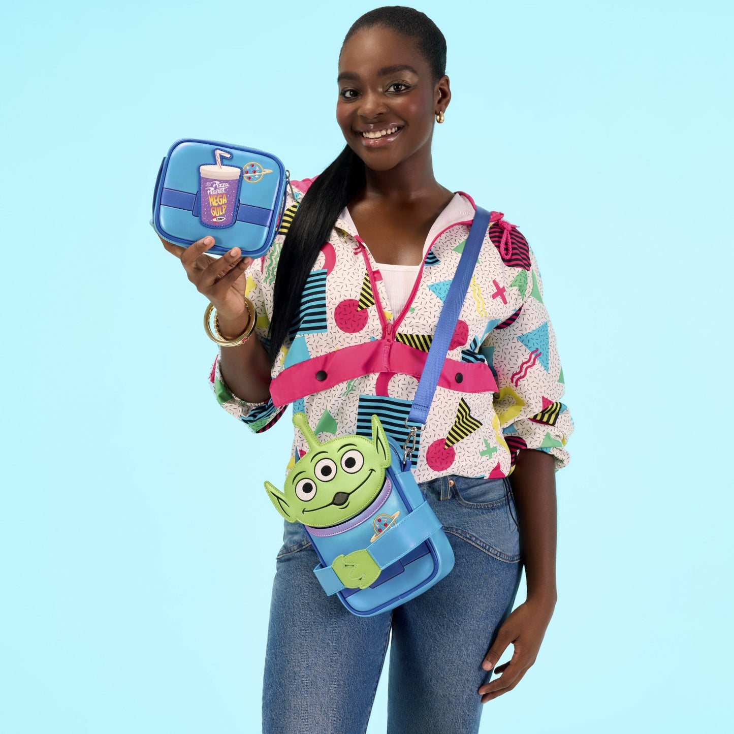 Loungefly Toy Story 30th Anniversary Aliens Crossbuddies® Cosplay Crossbody Bag with Coin Bag