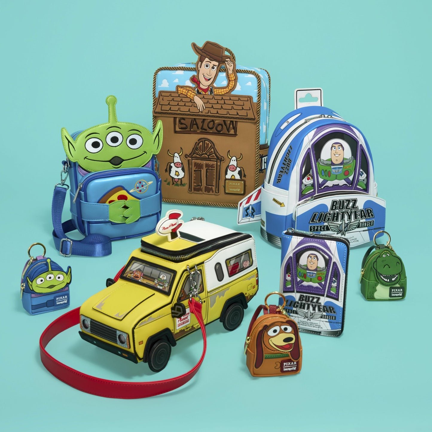 Loungefly Toy Story 30th Anniversary Aliens Crossbuddies® Cosplay Crossbody Bag with Coin Bag