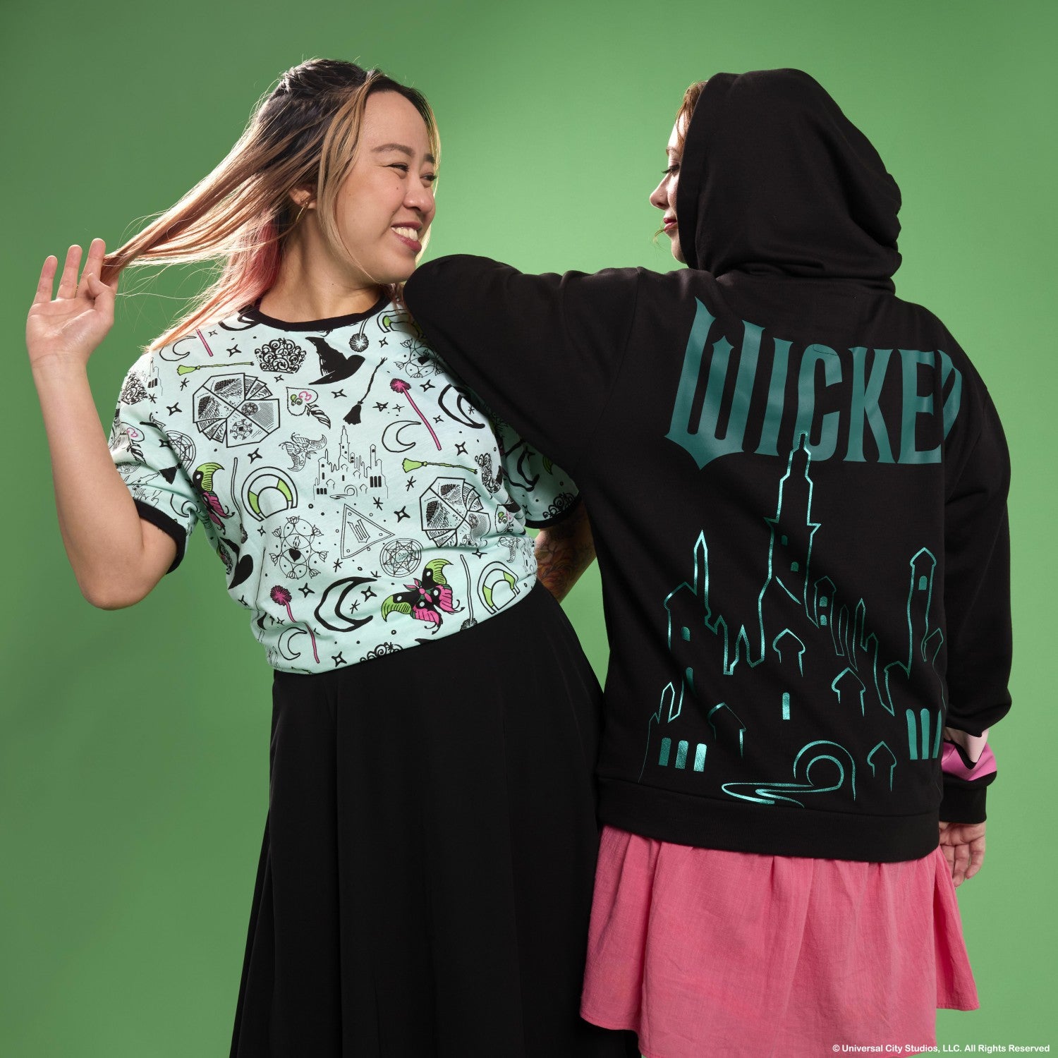 Loungefly Wicked Elphaba & Glinda All-Over Print Unisex Tee