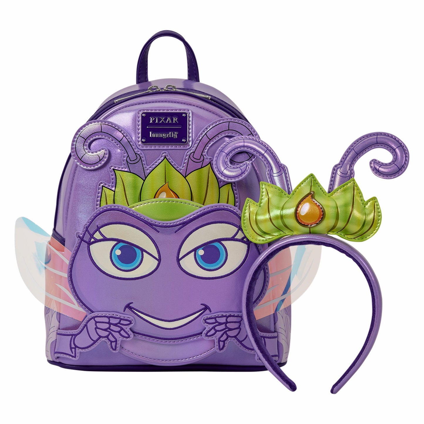 Loungefly A Bug's Life Atta Cosplay Mini Backpack with Ear Headband