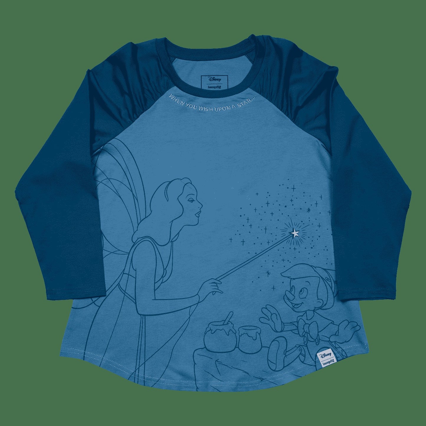 Loungefly Pinocchio Blue Fairy Unisex Raglan Tee