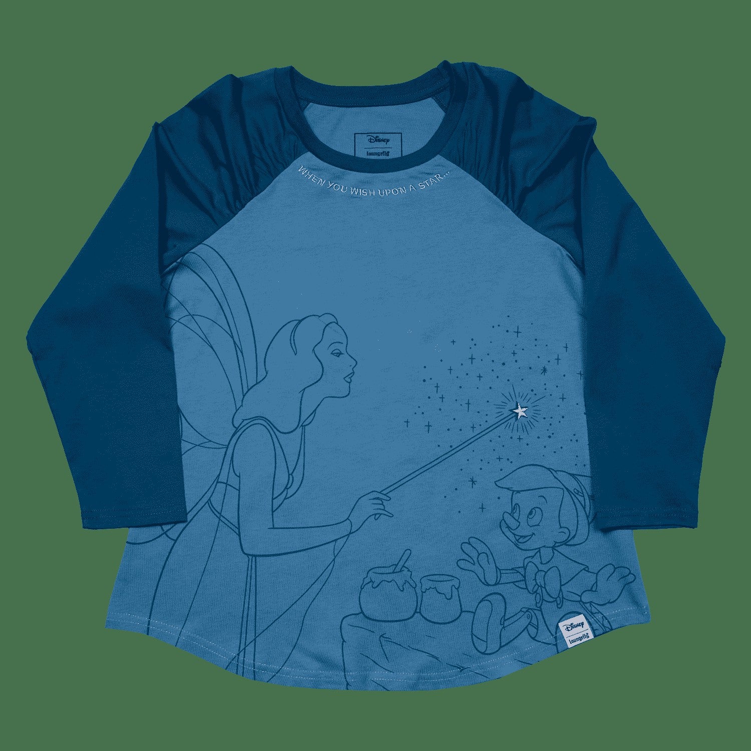 Loungefly Pinocchio Blue Fairy Unisex Raglan Tee