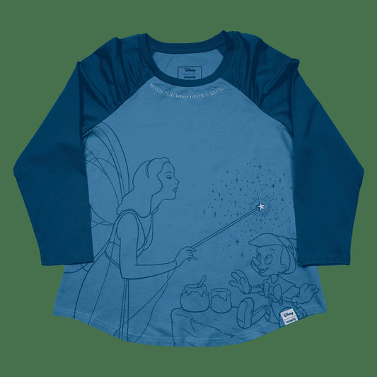 Loungefly Pinocchio Blue Fairy Unisex Raglan Tee