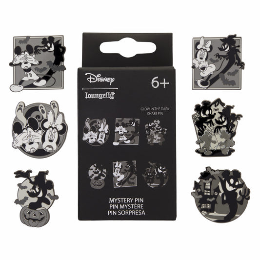 Loungefly Mickey & Minnie Mouse Ghost Glow Mystery Box Pin