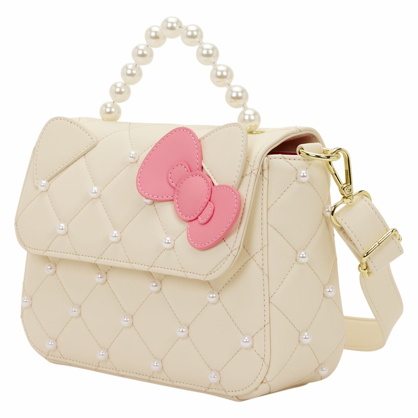 Loungefly Sanrio Hello Kitty Exclusive Quilted Pearl Handle Crossbody Bag