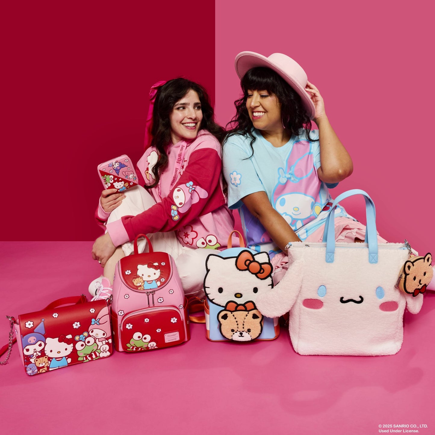 Loungefly Sanrio Hello Kitty & Tiny Chum Bear Sherpa Mini Backpack