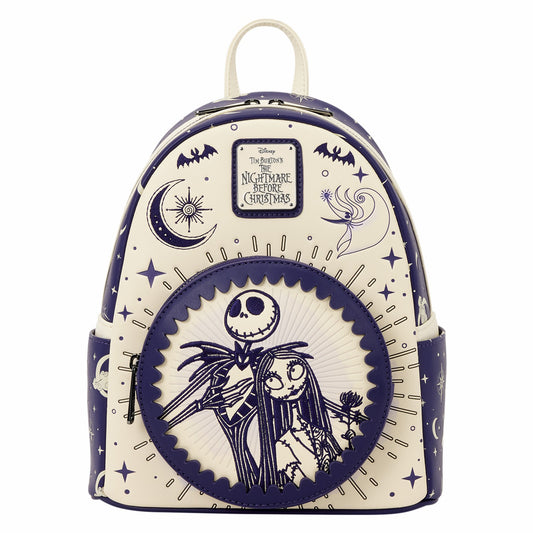 Loungefly The Nightmare Before Christmas Jack Skellington & Sally Night Sky Mini Backpack