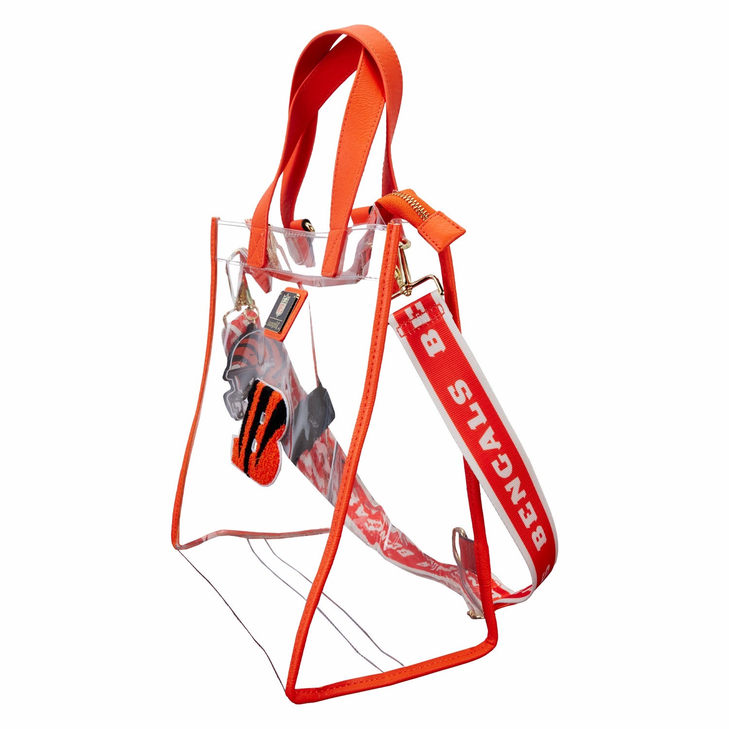 Loungefly NFL Cincinnati Bengals Clear Convertible Backpack & Tote Crossbody Stadium Bag