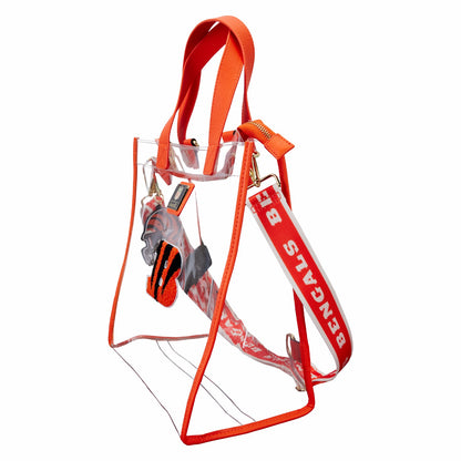 Loungefly NFL Cincinnati Bengals Clear Convertible Backpack & Tote Crossbody Stadium Bag