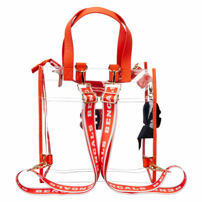 Loungefly NFL Cincinnati Bengals Clear Convertible Backpack & Tote Crossbody Stadium Bag