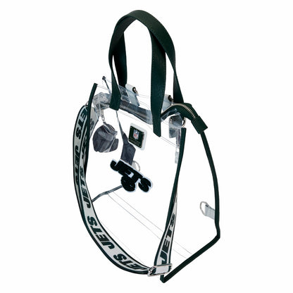 Loungefly NFL New York Jets Clear Convertible Backpack & Tote Crossbody Stadium Bag