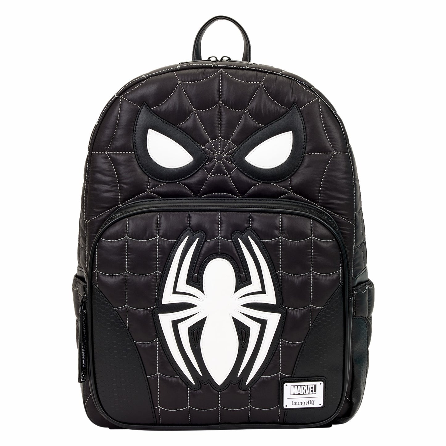 Loungefly Spider-Man Black & White Suit Cosplay Quilted Full-Size Backpack