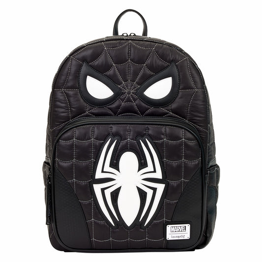 Loungefly Spider-Man Black & White Suit Cosplay Quilted Full-Size Backpack