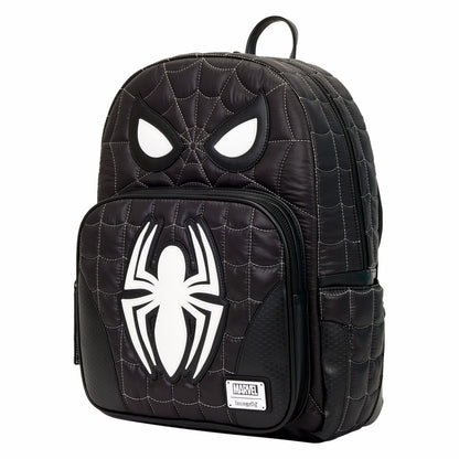 Loungefly Spider-Man Black & White Suit Cosplay Quilted Full-Size Backpack