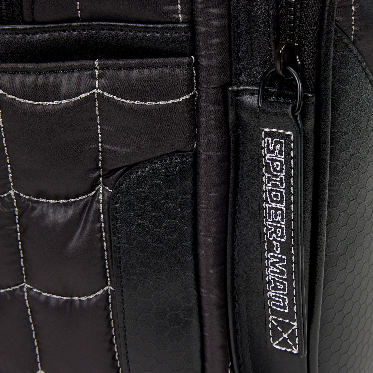 Loungefly Spider-Man Black & White Suit Cosplay Quilted Full-Size Backpack