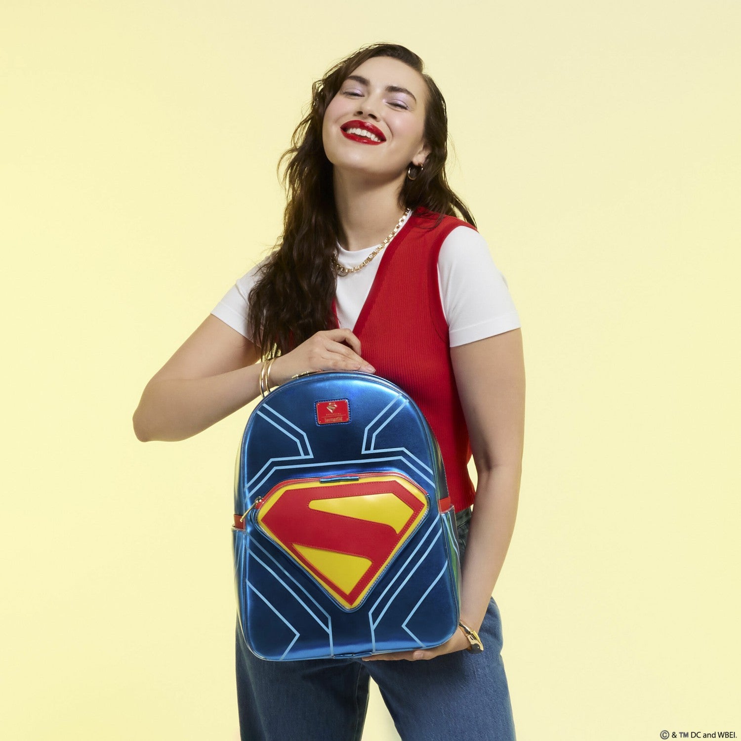 Loungefly Superman Light Up Glow Full-Size Backpack