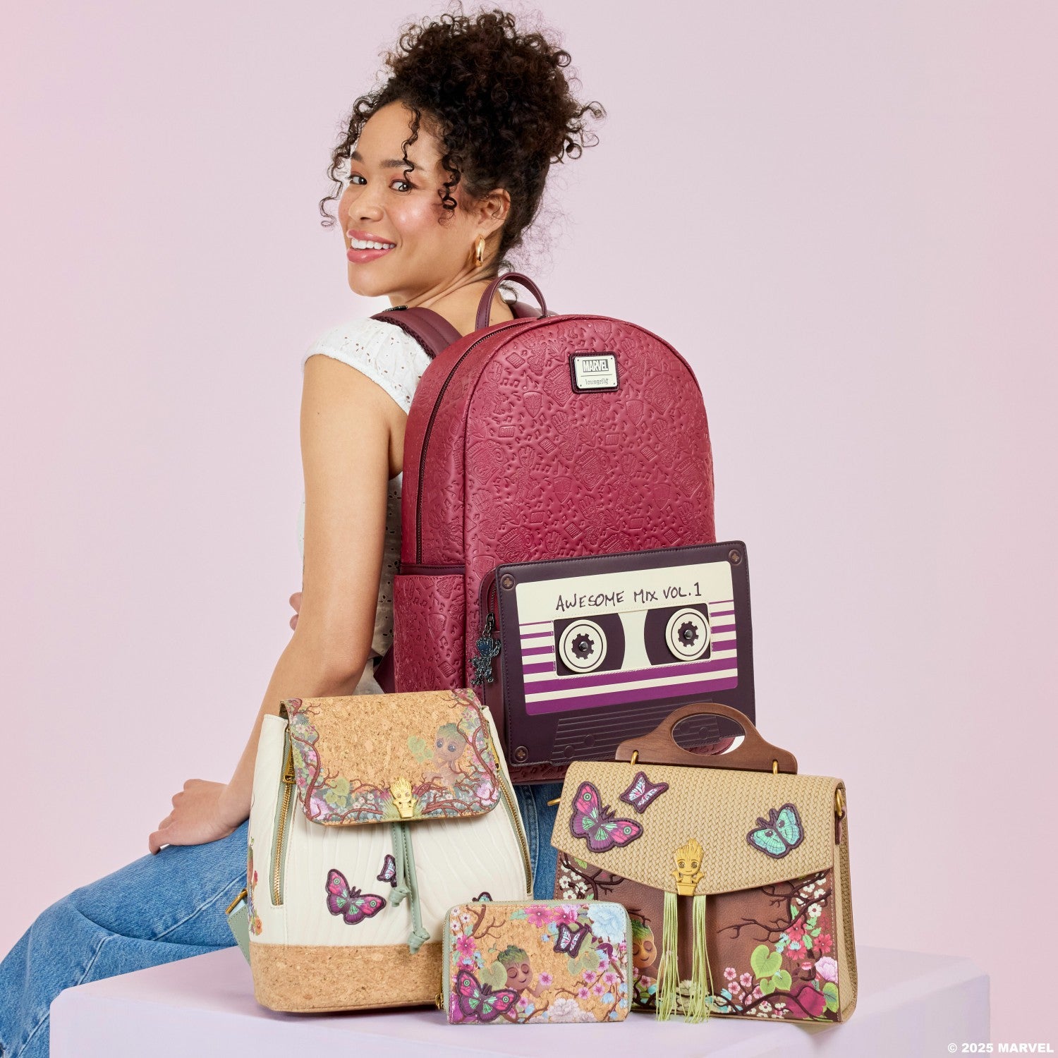 Loungefly Guardians of the Galaxy Groot Mixtape All-Over Print Full-Size Backpack | Funko