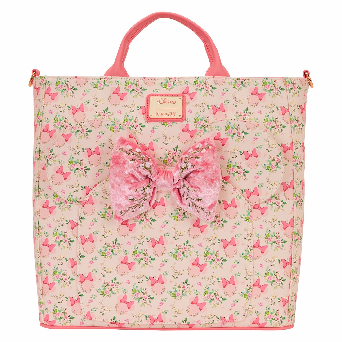 Loungefly Minnie Mouse Floral All-Over Print Convertible Backpack & Tote Crossbody Bag