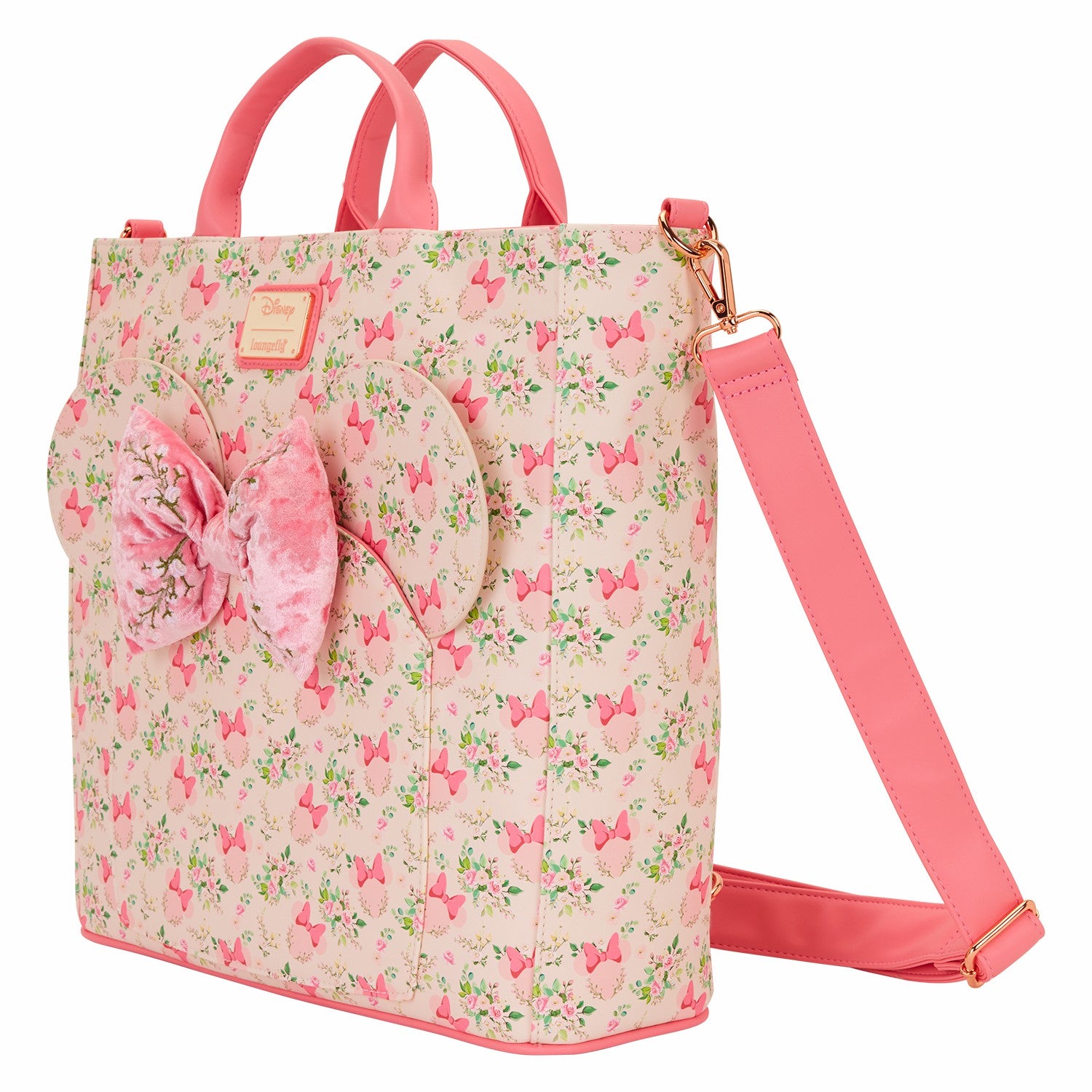 Loungefly Minnie Mouse Floral All-Over Print Convertible Backpack & Tote Crossbody Bag