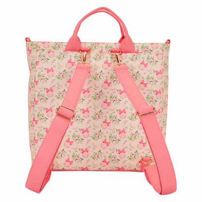 Loungefly Minnie Mouse Floral All-Over Print Convertible Backpack & Tote Crossbody Bag