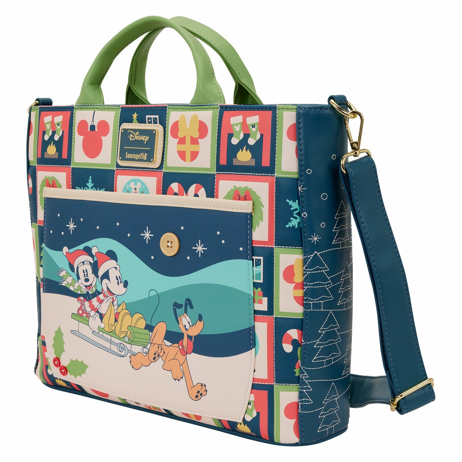 Loungefly Mickey & Friends Holiday Convertible Backpack & Tote Crossbody Bag