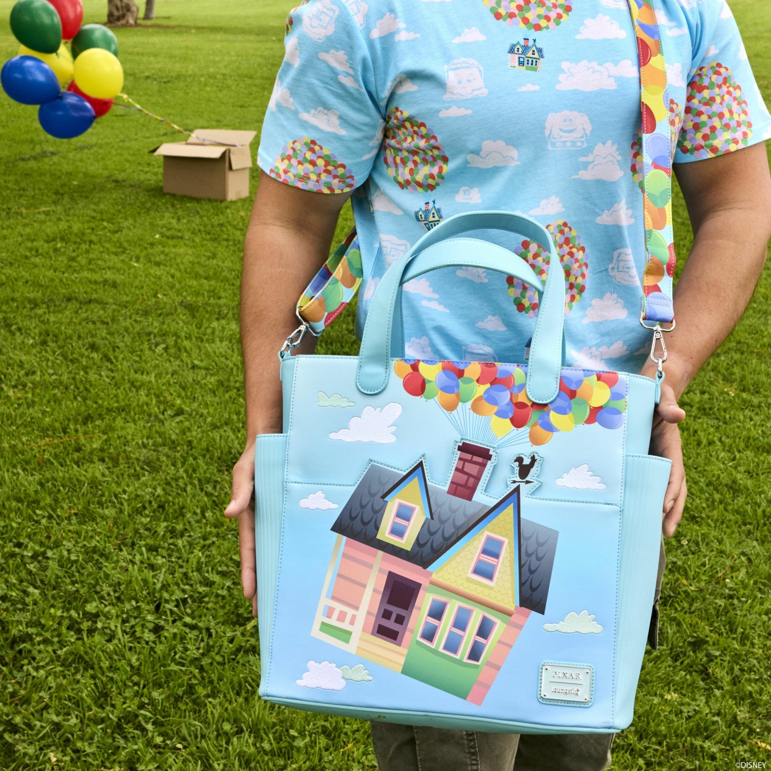Loungefly Up Balloon House Convertible Backpack & Tote Crossbody Bag