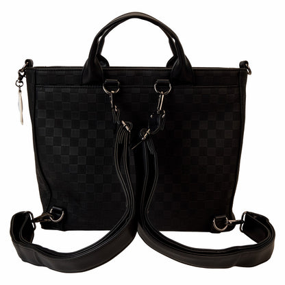 Loungefly Mickey Mouse Checkered Texture Convertible Backpack & Tote Crossbody Bag