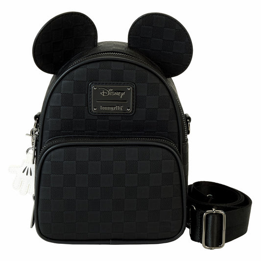 Loungefly Mickey Mouse Checkered Texture Convertible Mini Backpack & Crossbody Bag