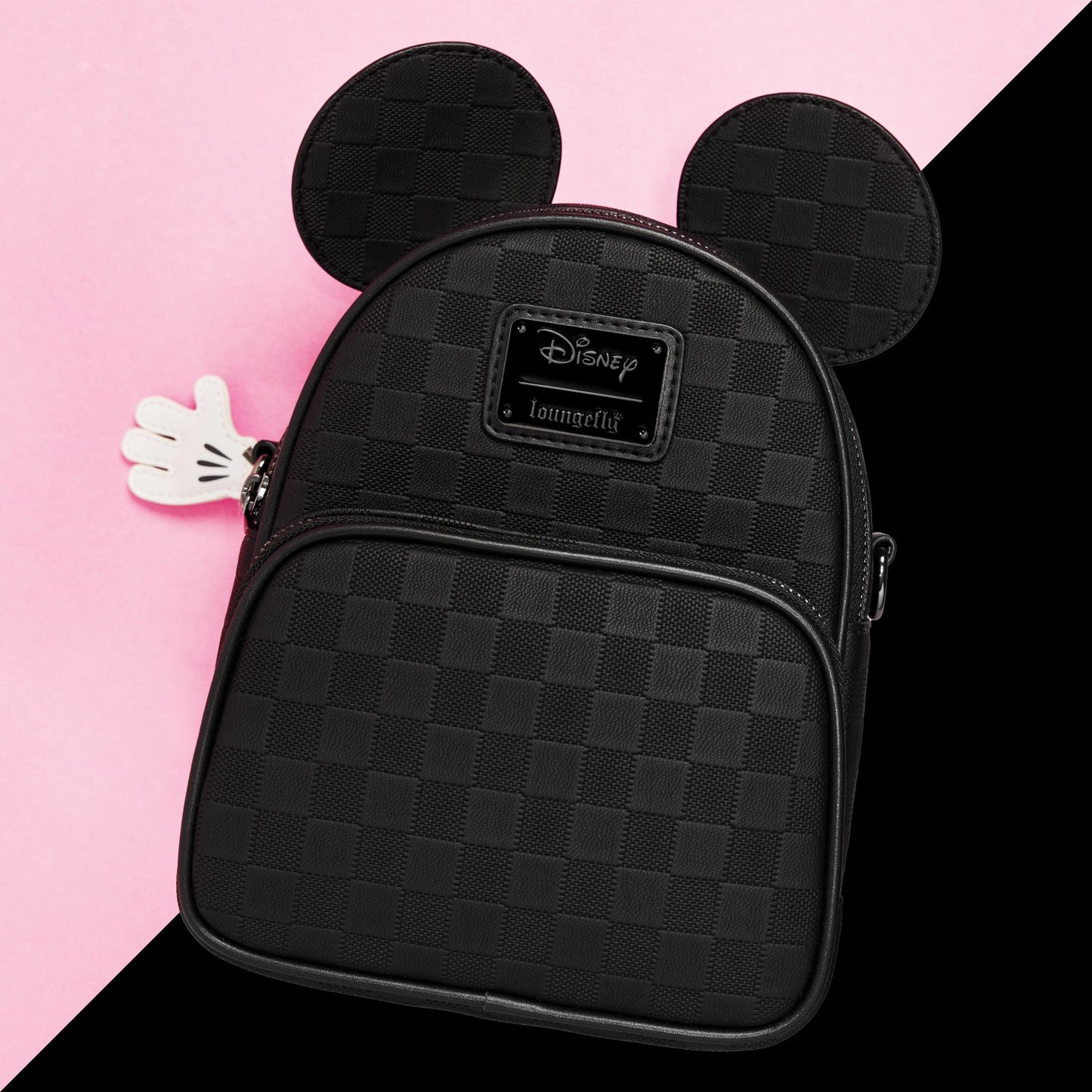 Loungefly Mickey Mouse Checkered Texture Convertible Mini Backpack & Crossbody Bag