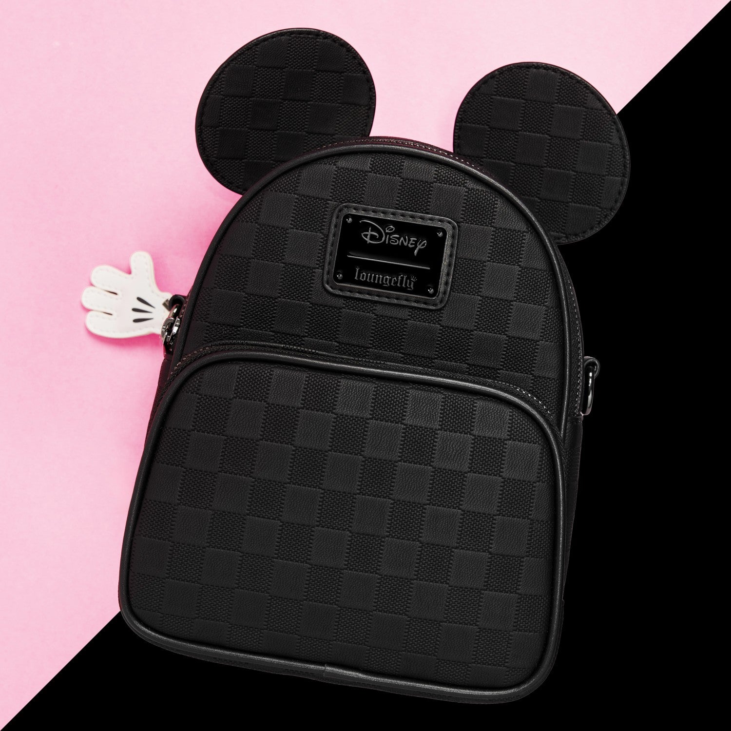 Loungefly Mickey Mouse Checkered Texture Convertible Mini Backpack & Crossbody Bag