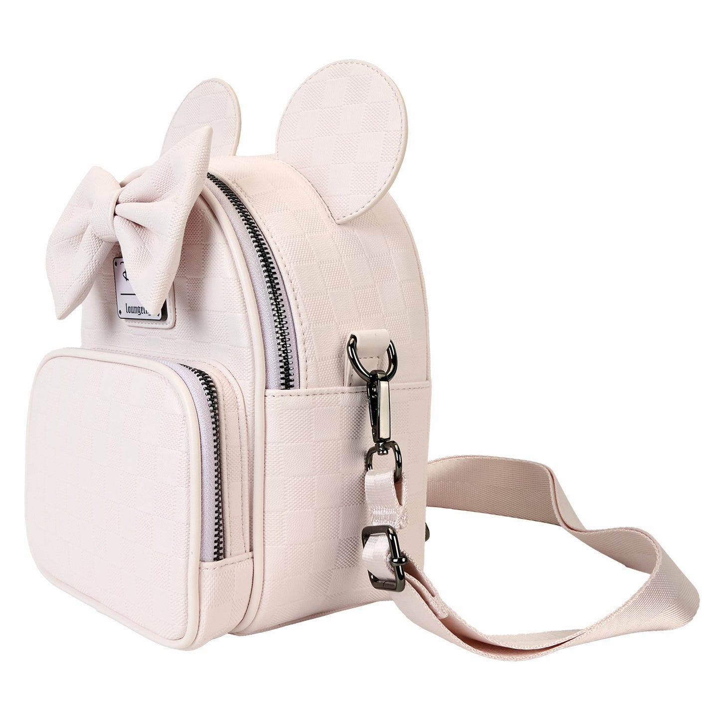 Loungefly Minnie Mouse Checkered Texture Convertible Mini Backpack & Crossbody Bag